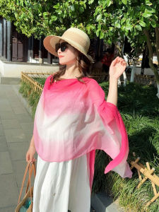 Spring Summer New Long Fashionable Chinese Style Shawl Sun Protection Multi-Purpose Dyed Travel Photography Thin Model