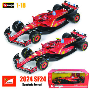 Bburago 1:18 Ferrari 2024 SF24 #16 #55 Car Model Vehicles Formula 1 Alloy Toy Vehicle Exquisite Collection