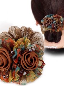 New Adult Floral Hair Accessories Hair Ties Bun Headbands Versatile Hair Bands Silk Material Korean Style Hair Accessories