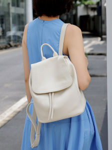 Leather Double Shoulder Bag Womens 2025 New Fashion Versatile Commuting Backpack Large Capacity Travel Bag Casual Soft Leather