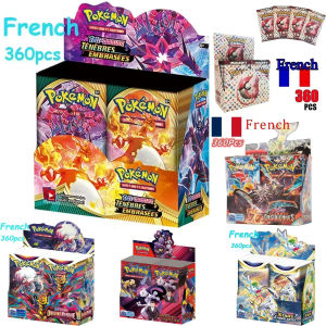 Takara Tomy | 360P French Pokémon TCG: Ecarlet & Violet Etsncelles Astral Radiance Obsidian Flames Booster Box Pokémon Cards Game 36 Pack Box