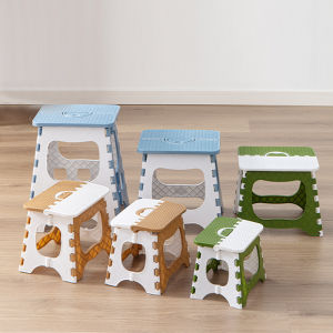 Thickened Plastic Portable Outdoor Mini Chair Childrens Home Use Bathroom Chair Cartoon Folding Stool Adult Seat Bench