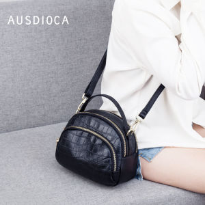AUSDIOCA | Shoulder Handbag Genuine Leather Crocodile Pattern