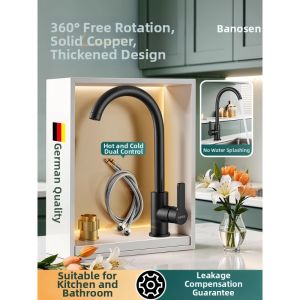 TIANYUWAN | All Copper Kitchen Faucet Hot and Cold Dual-use 360° Rotatable Splash-proof