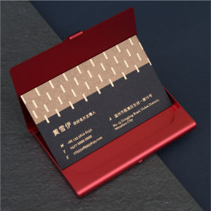 Ultra-Thin Portable Metal Business Card Holder for Men And Women Champagne Gold Storage Box Fashionable Elegant Personal Card Case