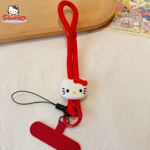 Sanrio | Sanrio Hello Kitty Macaron Cute Color Bow Phone Strap Adjustable Wristband Keychain Decorative Items Girl Gift Wristlet Chain