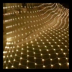 ไฟตาข่าย LED 1.5x1.5m ไฟตกแต่ง ประดับเทศกาล ไฟคริสต์มาส ปีใหม่ ตรุษจีน ไฟกระพริบ ไฟปู