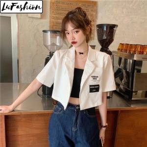 LuFashion Blazer for Women Summer All-match Thin Jacket Korean Style