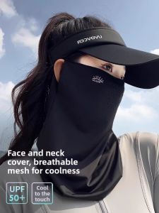 BILLI ZILLY | Womens Summer Face Covering Sunscreen Ice Silk Driving Hat Neck Protection UV Protection Breathable Mesh Full Face Shield