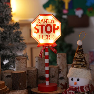 Christmas Decorative Wooden LED Table Lamp Signboard Light Shop Atmosphere Arrangement Props Lamp Desktop Ornaments Gifts
