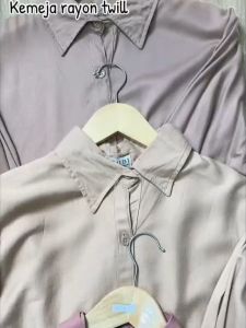 Kemeja Basic Polos Rayon Twill Nyaman Kekinian Wanita By Zubi Fashion
