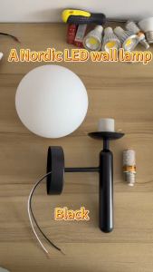 Wall Lamp With Bulb Indoor Light E27 Brass Lampholder Modern Simple For TV Wall Bedside Hallway