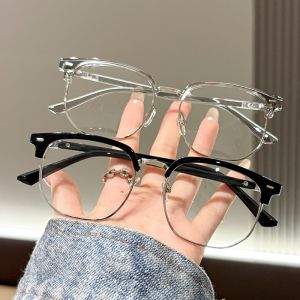 Light Sensitive Color Changing Half Frame Eyebrow Frame Cool Glasses for Men Trendy Anti Blue Light Color Changing Glasses