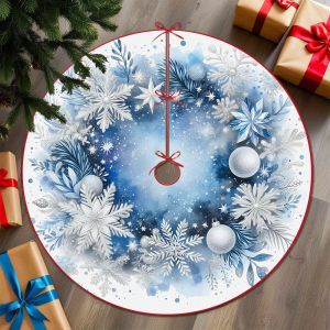 VIKAMA Winter Snowflake Pattern Christmas Tree Skirt Suitable for Home Holiday Gatherings and Indoor/Outdoor Decorations