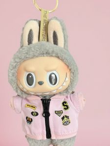 Labubu Macaron Sitting Rubber School Uniform Doll Clothes Replacement Clothing for Primary And Secondary School Students