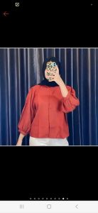 Blouse Nonny List Ruffle Crinkel Airflou Kemeja Kekinian