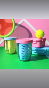 Fruit Pot Jikipot – 600ml Fresh-Keeping Salad & Snack Container with Fork – Leak-Proof Durable BPA-Free – 9 Colors – Portable Fruit & Veggie Cup