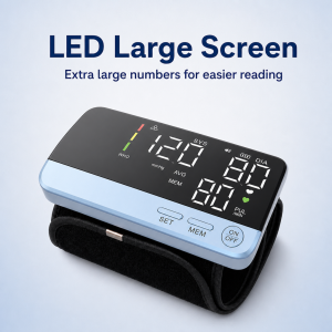 AIQUE | AiQUE ALL-In-One Arm Blood Pressure Monitor 400mAh Recahrge 22-36CM Cuff Upper Automatic BP Machine LED Display for Home