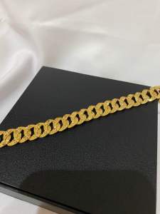 DiJe gelang titanium wanita lapis emas anti karat anti luntur motif sisik naga gold