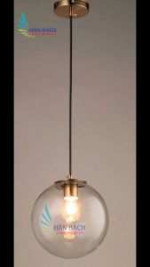 Đèn thả cầu thủy tinh nắp vàng sang trọng - HÂN BÁCH
