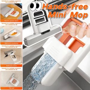 ไม้ถูพื้นมือถือมินิพับได้2ชิ้นม็อบฟองน้ำตั้งโต๊ะซิงค์ห้องน้ำดูดซับน้ำอย่างรวดเร็วอุปกรณ์ทำความสะอาดหน้าจอกระจกรถยนต์บ้าน