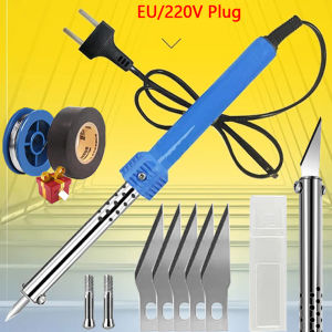 2-IN-1 Electric Soldering Iron Kits DIY Carving Knife 60W Replaceable Soldering Iron Head Soldering Iron Pen Welding Kit