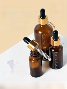 Food Grade Tea Colored Glass Essential Oil And Nut Oil Dripper Bottle Cosmetic Essence Lipstick Base Oil Domestic Commercial Use
