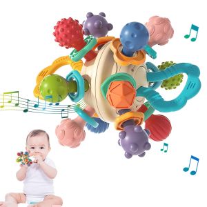 Sensory Teething Toys for Babies - Teething toys for babies 0-6 months - Gift for newborn Boys and girls 0 3 6 9 12 18 months - Baby Rattle Montessori chew toys - Baby Shower Gift for 1 year old ld ld