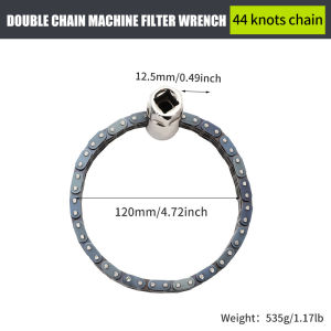 Engine Oil Filter Wrench Heavy-duty Ratchet Chain 44 Knot Double Chain Belt 120mm Cover Disassembly General Motors Repair Tool