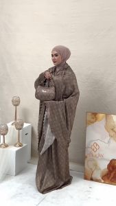 EL Lucky - Mukena Dewasa 2in1 Atasan Bawahan Muslim Classic Pattern Silk Premium dengan Lasercut Kalula Series