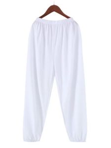 กางเกงนอนชายผ้าโมดอลบางสบายๆ ไซส์ใหญ่ กางเกงขายาวลำลองสำหรับใส่อยู่บ้านในช่วงฤดูร้อน กางเกงขายาวทรงหลวม สีพื้น