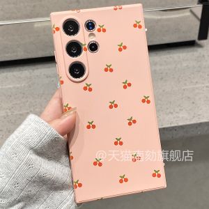 เคสโทรศัพท์มือถือ Samsung S25 Ultra ป้องกันการตกหล่น สีชมพู พร้อมห้อย ดีไซน์น่ารัก สไตล์เกาหลี สำหรับ Samsung S25 Edge S24 S23FE S22 S21