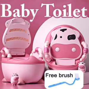 Portable Children's Toilet: Cute Cartoon Training Potty Seat with Backrest & Anti-slip Bottom