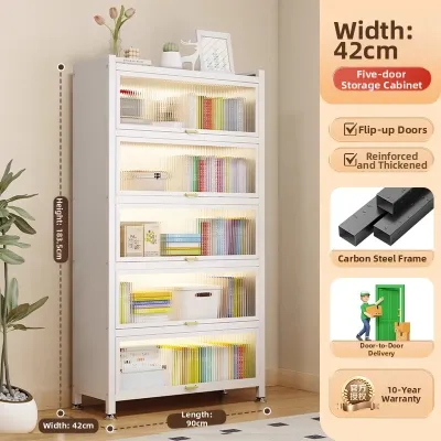 BAIFULING | Steel Dustproof Bookcase With Doors Multi-Functional Storage Cabinet