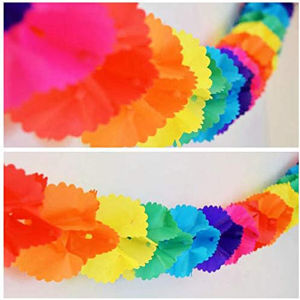 Talao Rainbow Compression Flower Garland Birthday Party Festival Christmas Decorate Fun Game Gifts