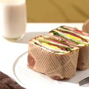 BLIVO กระดาษห่อแซนวิช (100ใบ/แพ็ค)ขนาด 28*38 ซม. ห่อเบอร์เกอร์ เบเกอรี่ ห่ออาหาร และรองอาหาร