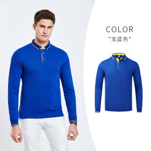 Áo Thun Cổ Polo Dài Tay Thêu Công Sở Mùa Xuân 2024 Áo Thun Nam Thường Ngày Thoáng Khí Bằng Polyester Dành Cho Thanh Thiếu Niên