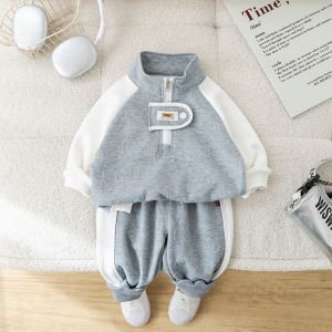 Cute Sporty Boys Autumn Outfit Set Baby Boy Casual Two-Piece Suit Spring Fashionable Children Clothes Handsome Little Kids