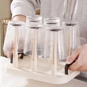 Cup Drying Rack Large Capacity Upside-Down Portable Mug Cup Rack for Table Office Living Room Useful Home Kitchen Supply
