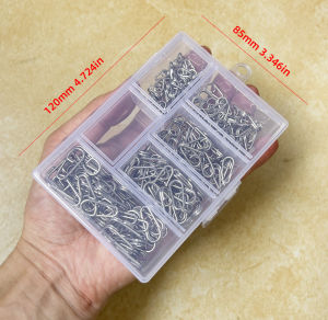 50pcs or 250pcs Fishing Rolling Swivel Connector Stainless Steel Oval Lure Snap Fake Bait Quick Snap Fish Hook Accessories