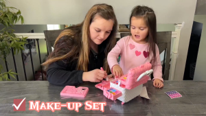 IMUTO Kids Makeup Kit for Girl Washable Makeup Set Toy with Real Cosmetic Box Pretend Play Makeup Box