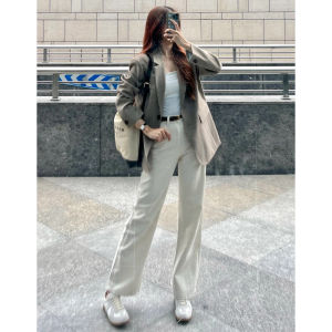 American Retro High Waist Straight Leg Jeans Womens White Slimming Drapey Narrow Version Wide Leg Long Trousers Autumn New Arrival