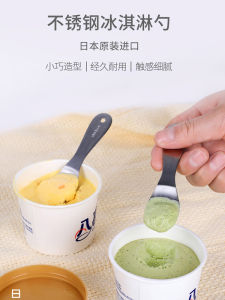 Japanese Import Ice Cream Spoon Stainless Steel Dessert Yogurt Small Spoon Western Jelly Spoon Good-looking Short Handle Spoon
