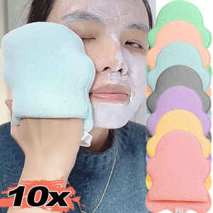 กริลกริ้ง1/2ชิ้นสำหรับล้างหน้านุ่มใช้ซ้ำได้แผ่นฟองน้ำขัดทำความสะอาดพัฟทาหน้าทำความสะอาดสปานวดอุปกรณ์กำจัดสิวหัวดำอย่างล้ำลึก10ชิ้น