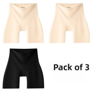 Miiow | High Waist Ice Silk Safety Pants Womens Extended Length Anti-Wear Anti-Light Bottoming Underwear Comfortable Breathable Briefs