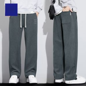 ROMON | Quần nhung kẻ nam Romon dáng rộng mùa thu đông quần dài thể thao thường ngày có khóa kéo cạp vừa quần dài thoải mái