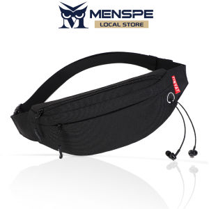 MENSPE Sport Waist Pack Cross Body Bag Pouch Bag Casual Men Chest Bag Men Fashion Shoulder Bag Waist Belt Bag Waterproof Oxford Cloth with Headphone Hole for Travel Outdoor