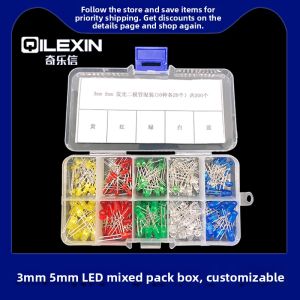 3mm 5mm LED Light Bulb Emitting Diode Set F3 F5 Red Green Yellow Blue White Straight Insertion LED Beads Component Package