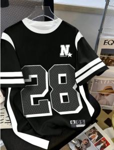 Nam Mùa Hè Áo Thun Cổ Tròn Thoáng Khí Đường Phố In Kỹ Thuật Số Phong Cách Thể Thao Top Full Tay Nhẹ Nhanh Khô Polyester