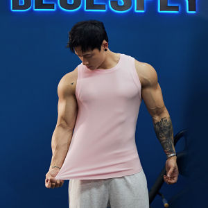 BLUESFLY Fitness Sports Crossback เสื้อกล้าม ผู้ชาย ฤดูร้อน สูง ยืดได้ กล้ามเนื้อ แขนกุด เสื้อยืด ลำลอง เครื่องแต่งกายส่วนบน